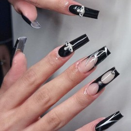 Press On Nails Colorful Acrylic Short Press On Nails Kits Nail Stickers Glue-on Nails Reusable Ready to wear Fake Nails for Women (Westwood)