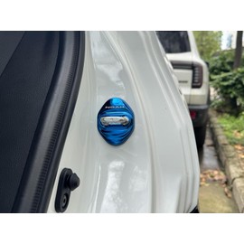 TADOKAPATU Toyota New NOAH 90 Series Striker Cover, Door Lock Cover, Plating, Accessories, Interior Parts, Stainless Steel, 4 Pieces, Easy to Install [Blue] NOA-MGL