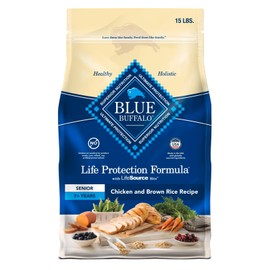 P L-RA Life Protection Formula Senior Dry Dog Food, Chicken & Brown Rice, 15lbs - Senior Dog Food Features Deboned Chicken As The First Ingredient, Blueberries, and Vegetables