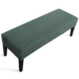 Fuloon Universal Dining Bench Cover Elastic Chair Cover Dining Room Removable Dining Chair Cover Dining Room Chair Dining Room Cover (Matcha Green, Polyester)