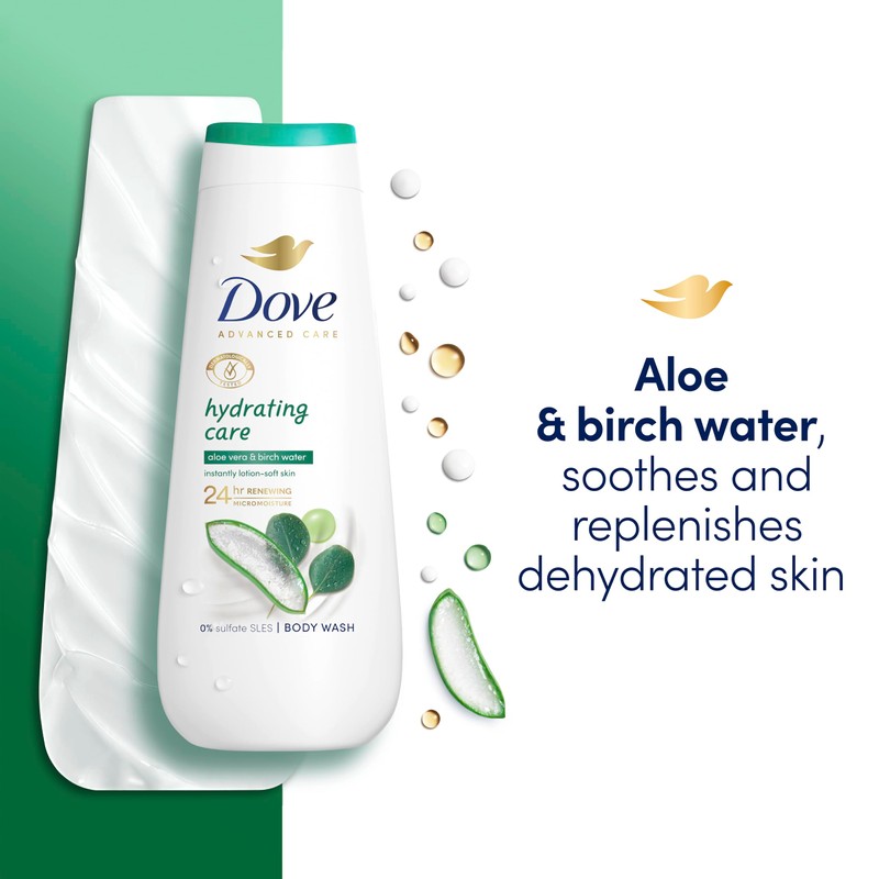 Dove Advanced Care Hydrating Care Body Wash Aloe & Birch