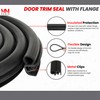 Door Trim Seal with Internal Rubber Flange 45/64" Bulb Diameter