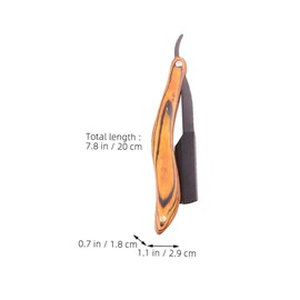 minkissy Wood Handle Manual Razor for Men Old Fashioned Shaving Tool Stainless Steel Travel Razor Beard Trimmer for Grooming Routine