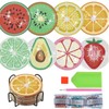 8 Pcs DIY Diamond Art Coasters with Holder, Colourful Fruit