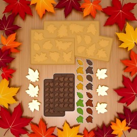 2Pcs Brown Silicone Gummy Molds,Maple Leaf Silicone for Chocolate Candy Cavity Non-Stick Hard Tack Candy Molds Silicone Mold for Fondant Biscuits Cookie Wax Melts,Candy Making Supplies Bakeware