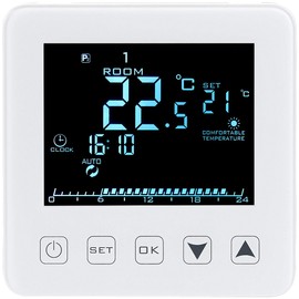 revolt Wall Heating Thermostat for Underfloor Heating, LCD, Touch Buttons, Programmable (Thermostat Heating Wall, Room Thermostat Touch, Programmable Thermostats)