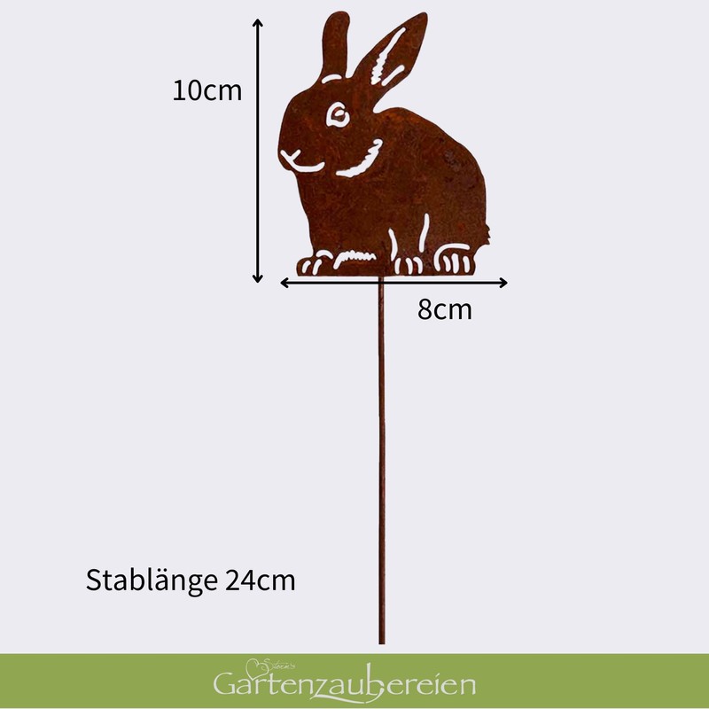 Garden Stake Easter Decoration Rabbit – Set of 3 Rust