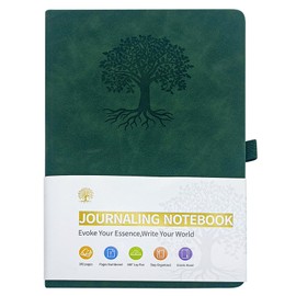 hurifeng A5 Notizbuch mit Hardcover - Hochwertiger PU-Leder Einband, 196 Seiten auf Doryn Papier, Drahtbindung, Perfekt für Business und Büro (Grün)