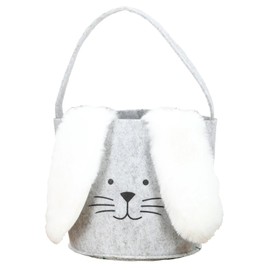 foolonli Easter Basket Felt Cream Rabbit Easter Bag Basket Gift Packaging Easter Gift Bag