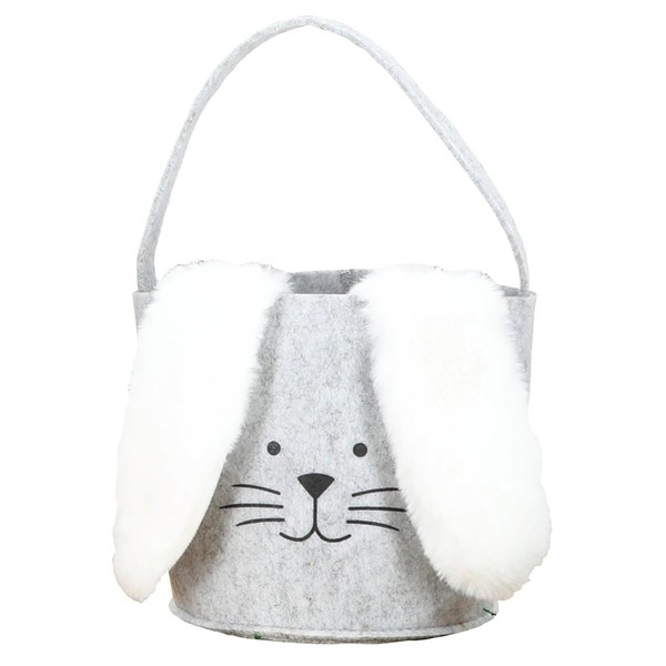 foolonli Easter Basket Felt Cream Rabbit Easter Bag Basket Gift