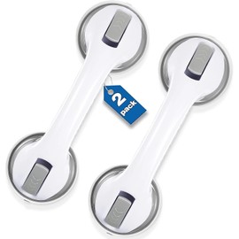 Barra de Agarre de Seguridad para Baño, 2 PCS Potentes Agarres con Ventosas, Soporte de Brazo Antideslizante Asideros, para Niños para Ducha, para Niños, Ancianos, Discapacitados y Embarazadas