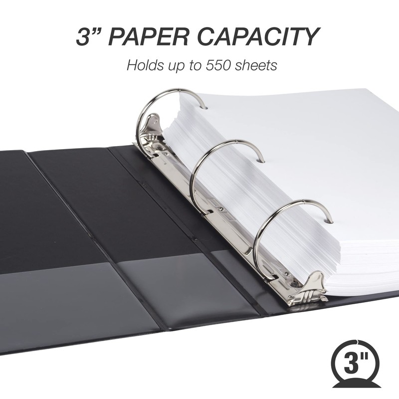 Samsill 3 Inch 3 Ring Binder, Made in USA, Economy