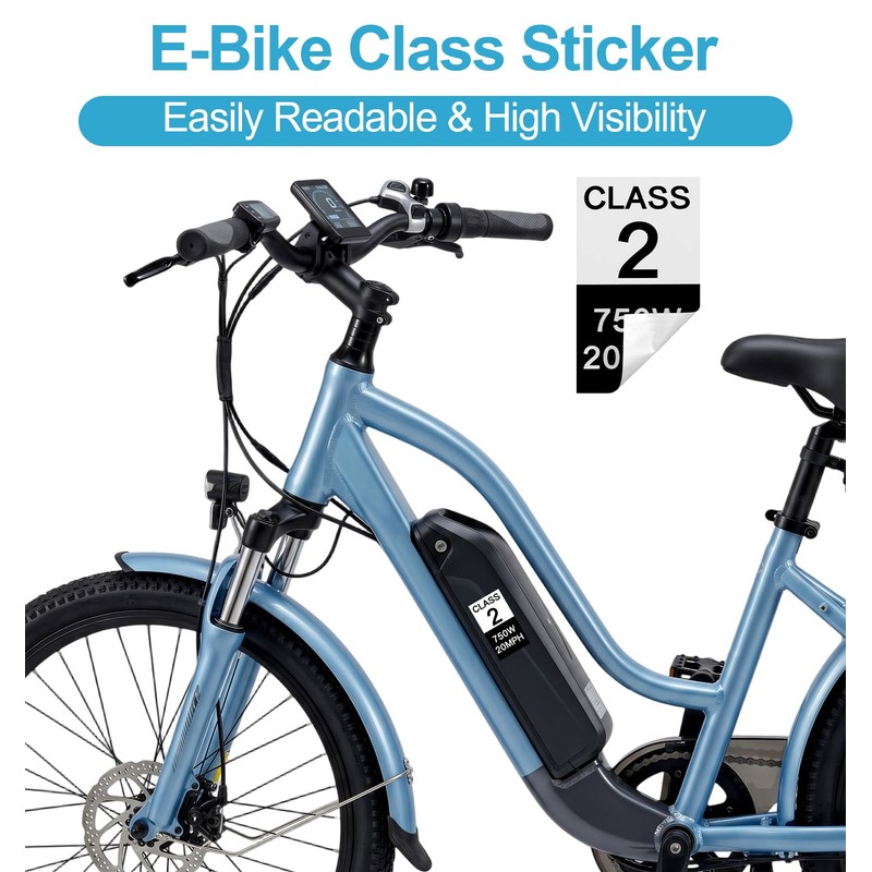 6 Pcs Ebike Stickers, Class 2 Ebike Sticker, 750W 20MPH