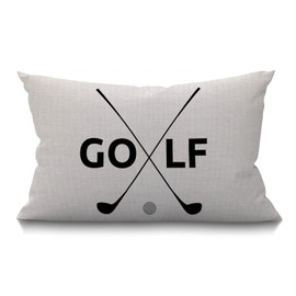BGBDEIA Golf Cushion Cover Funny Sport Golf Symbol Cotton Linen Decorative Rectangular Throw Pillow Cover Pillowcase for Sofa and Bed Couch 12"X20" 30 x 50 cm