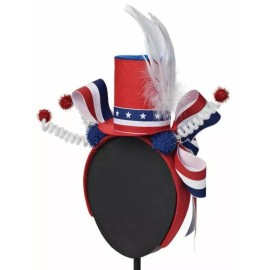 Silvestri Fourth of July Headband Red White Blue Bow and Hat
