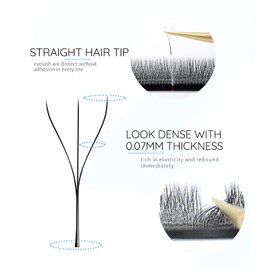 Costory Volume Eyelash Extensions 3D Easy Fan Lashes Self Fanning False Lash Clover W-shaped Premade Fans Eyelash Extensions Supply Black (0.07 C Curl 8-15mm Mixed)