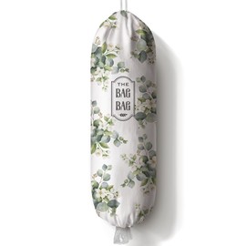 Moanlor Art Plastic Bag Holder Eucalyptus Floral Grocery Bag Holder Organizer The Bag Bag Shopping Trash Bag Storage Cute Summer Kitchen Decor Gifts for Women Family Friends