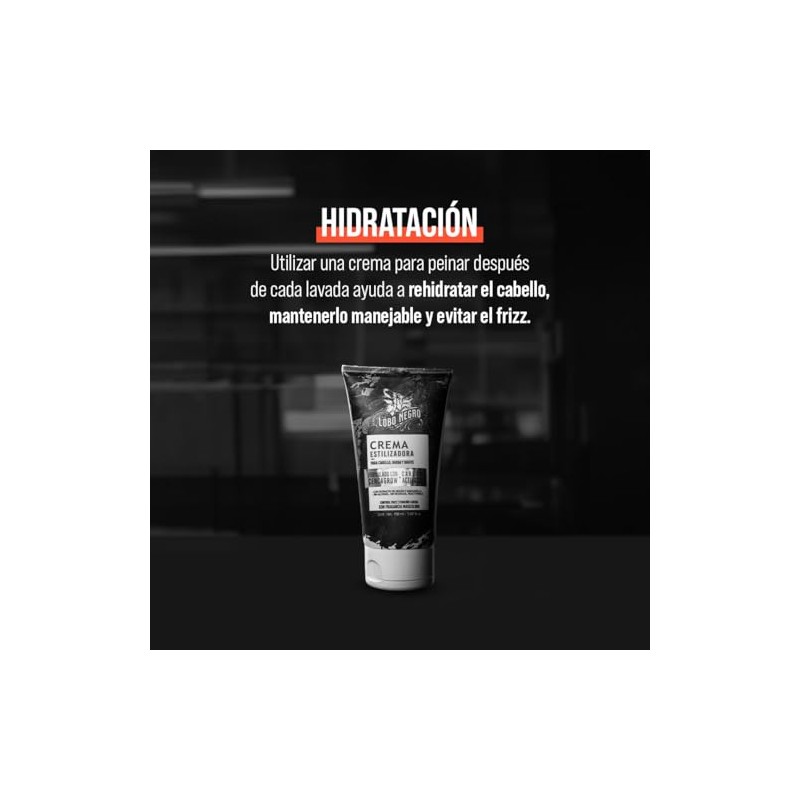 Lobo Crema Estilizadora Lobo Negro con Carbón Activado Y Cencagrow