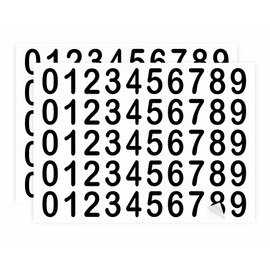 GOYAPRINT 100 Number Stickers 25mm 0 to 9 Number Plates Lockers Hotel Room Office White Background Black Numbers 17x25mm