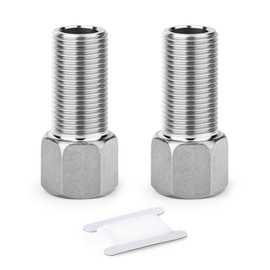 ERGAOBOY 1 PCS Stainless Steel Extension Fitting, G1/2" BSP - 60 MM Female to Male Converter for Industrial Water and Air Piping