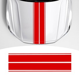 Bilisin Universal Car Hood Decals Modification Vinyl Car Sport Racing Stripes Graphic Body Sticker Exterior Accessories Decoration for All Car Truck SUV Off-Road Vehicles（Red）