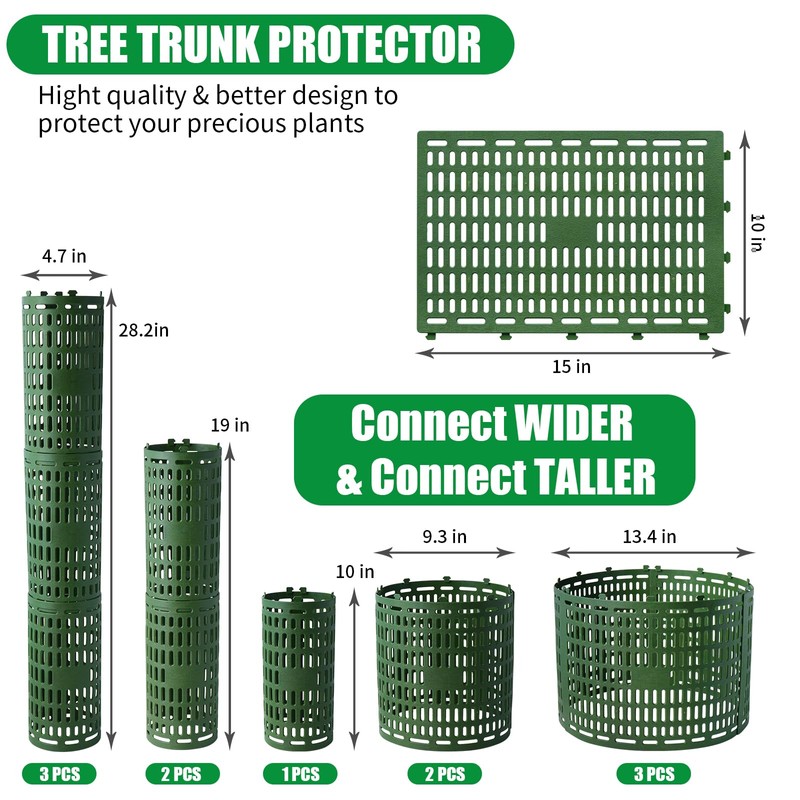 Omirome 10pcs Tree Trunk Protector, Tree Guards Trunk Protector with