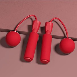 Weighted Jump Rope Without Rope Skipping Rope No Line Speed Cordless For Fitness Workout Anywhere Ropeless Bod Rope for Exercise Training Beachbody Build (Small Ball Red)