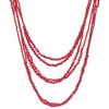 COOLSTEELANDBEYOND Red Beads Long Statement Necklace Multi-Strand Waterfall Chains with