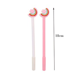 Creative Cartoon Gel Pen Novelty Cute Rainbow Shape Ballpoint Pen 0.5mm Black Ink Needle Pens for Kids Teen Girls Set of 10-2 Colors