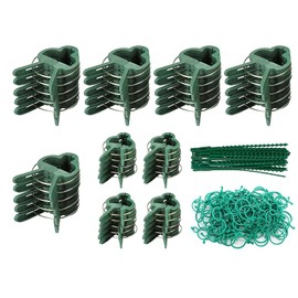 Anlising Plant Clips, 80 Pieces Plant Holder with 30 Plant Ties + 30 Plant Clips Attachment, 2 Sizes Plant Clips, Plant Clips for Tying for Flower, Vine, Vegetables, Tomatoes