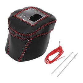 VekAuto 1 Set Gear Shift Knob Cover for Nissan Rogue 2021-2024 Anti-Slip Faux Leather Black Red Stick Shifting Handle Protector
