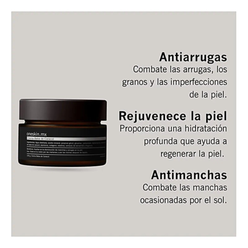Crema facial colágeno + baba de caracol | reafirma y