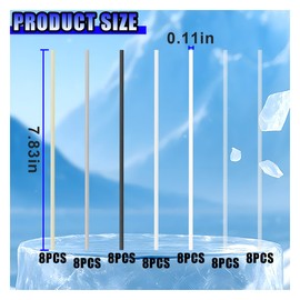 GAOLAOSY 56PCS 7.9" Plastic Welding Rods, 0.11'' Diameter Plastic Welder Repair Rod, (PP PU ABS PE TPO PA PC) 7 Types of Plastics Welding Kit for Car Bumpers Daily Repair