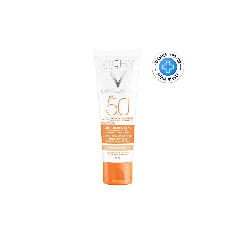 VICHY Protector Solar Facial Anti-manchas 3en1 Toque Seco con Color