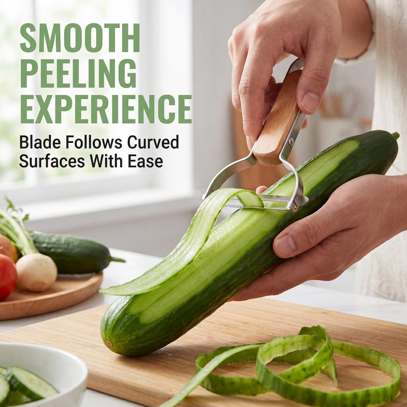 Vegetable Peeler for Kitchen, Stainless Steel Blade with Ergonomic Non-Slip