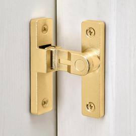 Wocoe 90 Degree Right Angle Gate Latches,Gold Zinc Alloy Flip Latch Hardware - Zinc Alloy Security Latches for Barn Doors, Windows, Garden Gates, Cabinets, and Sliding Doors