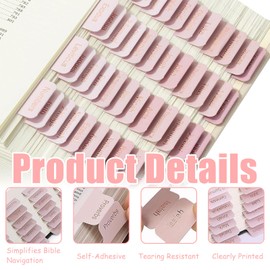 90 Pcs Pink Bible Index Tabs for Women Journaling Supplies,Bible Tabs for Study Scripture,Bibles Index Tab for Old and New Testament Studying with Blank Laminated HolyBible Tab