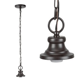 Aspen Creative 21048-11, Indoor Pendant Light Kit, 6' SPT-1 Black Wire / 5' Steel Chain. Socket Cup: 4" W x 2-3/8" H/Pendant Shade. Oil Rubbed Bronze. 1 Pack