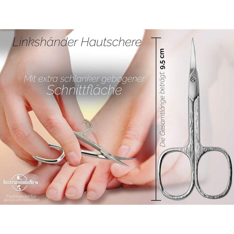 Solingen Erbe Left-Handed Nail Scissors with Curved Blade