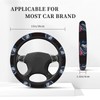 Dragon and Rose Steering Wheel Covers,Anti Slip Sweat Absorption Elasticity