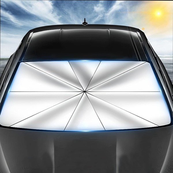 Custom-Fit Windshield Sun Shade Umbrella, 360°Rotation Bendable Car Umbrella Sunshade