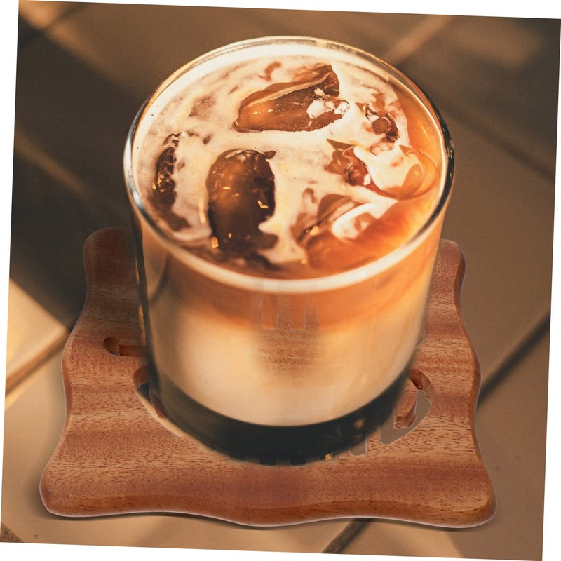 Zerodeko 1Pc Wooden Cup Mat Heat Insulation Coaster for Coffee