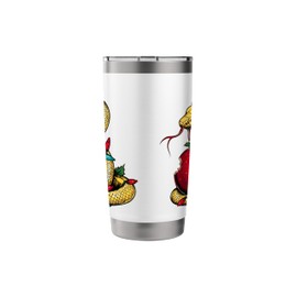 Garden of Eden Snake Eating Apple Adam and Eve Christmas Hat Stainless Steel Insulated Tumbler