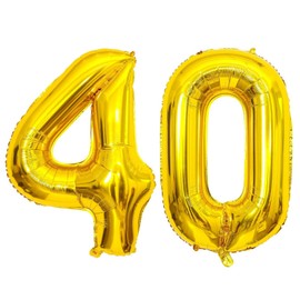 40 Inch Gold 40 Number Balloons Giant Jumbo Huge 40 Foil Mylar Helium Number Digital Balloons Gold Birthday Mylar Digital Balloons 40th Birthday Party 40th Anniversary Events Party Decorations