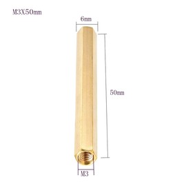 Female to Female Thread Spacer Screws Brass Hex Standoff M3 x 50mm PCB Pillar for Drone Quadcopter, Computer & Circuit Board, Pack of 20