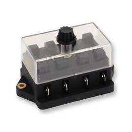 Fuse Box with Cover, 4-Way, Fuse Holder, Pack of 1, 599