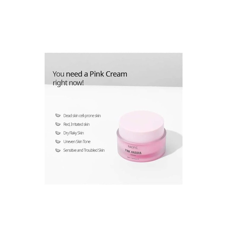 NACIFIC- Crema facial AHA BHA rosa 50 ml