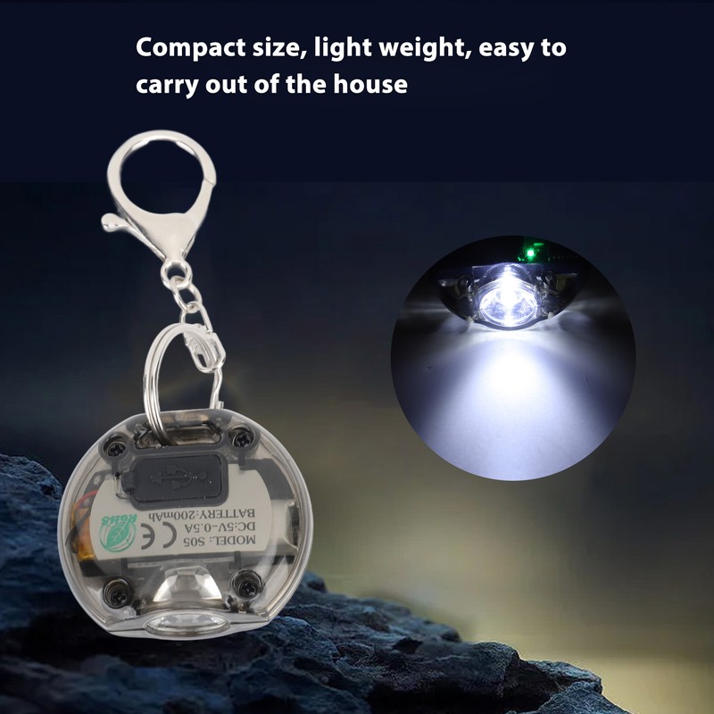 Outdoor Mini Strong Light Flashlight Portable Rechargeable Keychain Flashlight with