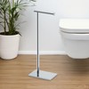 Gatco 1431C Modern Rectangle Base Freestanding Toilet Paper Holder, 21.25"