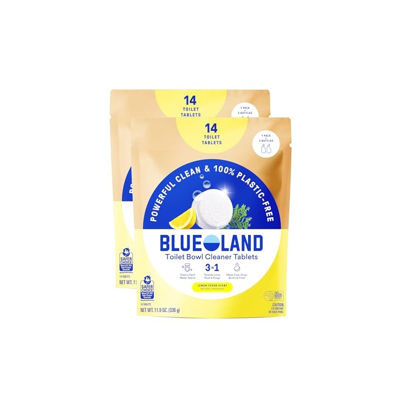 Eco-Friendly Toilet Bowl Cleaner Tablets - Lemon Cedar Scent